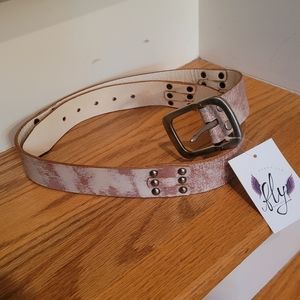NEW Tan & Brown Distressed Leather Belt 43.5 inches long